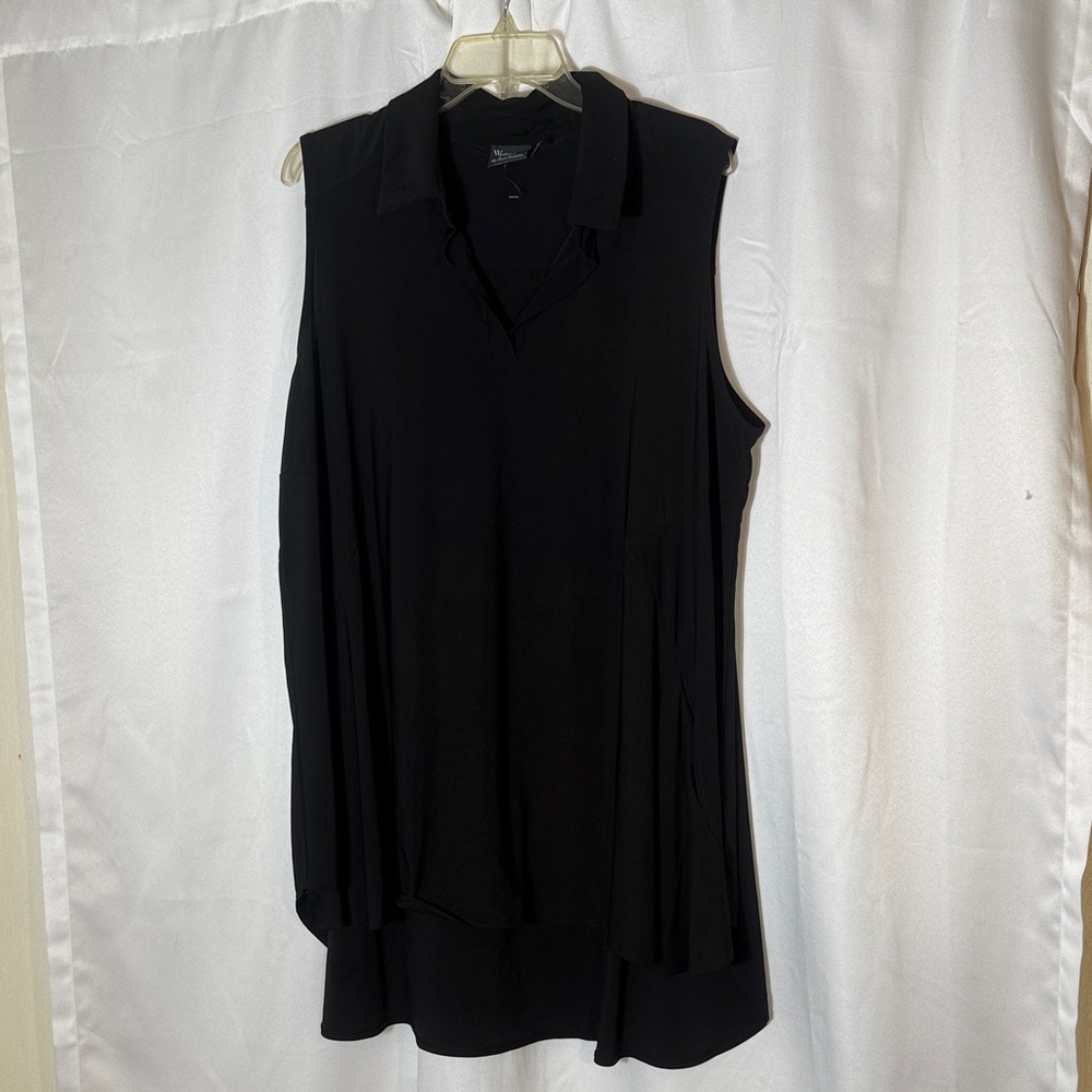 Women with Control Black Sleeveless Blouse
